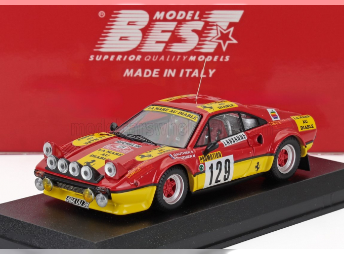 FERRARI 308 Gtb (night Version) №129 Rally Montecarlo (1983) Dominique Gauthier - Michele Gauthier, Red Yellow