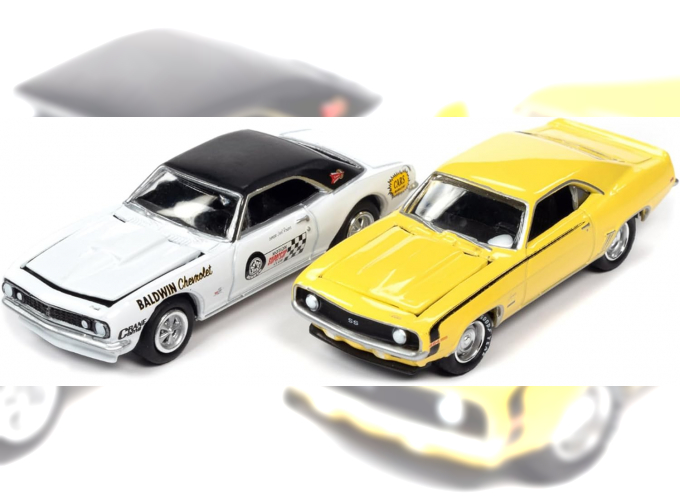 CHEVROLET Camaro SS (1967)White Baldwin Motion Performance + CHEVROLET Camaro SS (1969), yellow