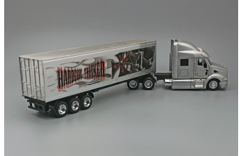 PETERBILT 387 with a semi-trailer, silver