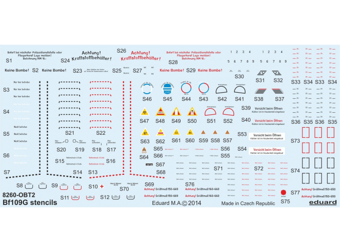 Декали для Bf 109G stencils