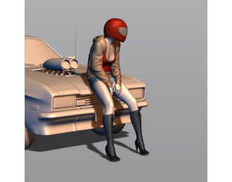 Фигура Гонщица устала, окрашенная