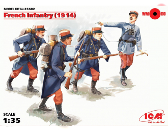 Сборная модель Французская пехота (1914), (4 фигуры)