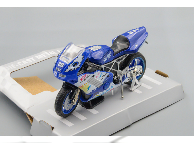 Мотоцикл супербайк синий/белый
