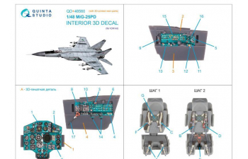 3D Декаль интерьера кабины МиГ-25ПД (ICM) (с 3D-печатными деталями)