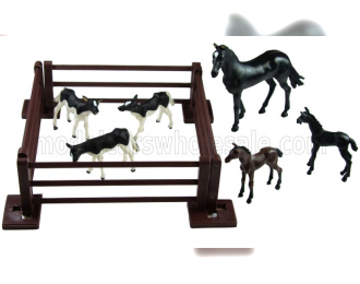 ACCESSORIES Set Baby Animal With Horse And Hurdle, Various