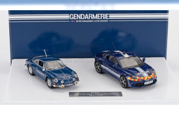 RENAULT Set 2x A110 Alpine Gendarmerie Coupe 2022 + 1600s Coupe Gendarmerie 1971, Blue