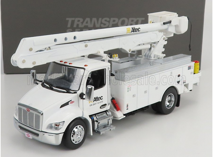 PETERBILT 536 Truck Altec Aa55 Gru Crane Elevator Con Piattaforma Cestello 2010, White