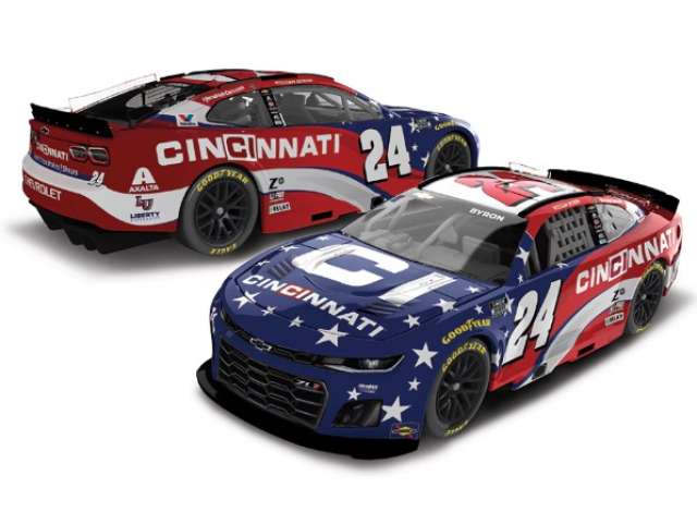 Chevrolet #24 William Byron *Cincinnati*, white/blue/red 2025