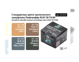 Набор спиртовых красок Стандартные цвета тропического камуфляжа Люфтваффе RLM 78/79/80