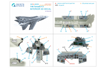 3D Декаль интерьера для Tornado F.3 (Revell) (малая версия) (с 3D-печатными деталями)