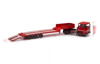 BERLIET TR 280 седельный тягач с полуприцепом (Трал), красный