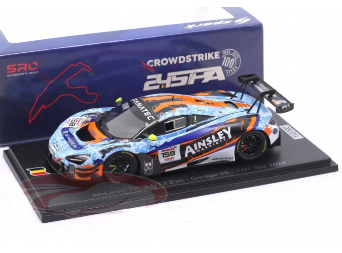 McLAREN 720S GT3 Evo №158 24h Spa James Baldwin, Nicolai Kjærgaard, Chris Salkeld, Mark Sansom (2024)