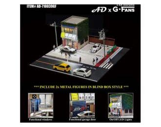 Tofu shop diorama diorama with LED lights