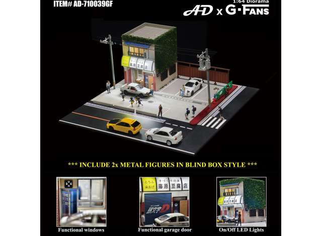 Tofu shop diorama diorama with LED lights