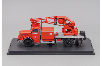 MERCEDES-BENZ L6600 Feuerwehr mit Drehleiter, red
