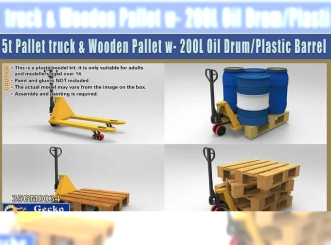 Сборная модель 5t Pallet truck & Wooden Pallet