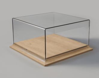 Бокс акриловый 150х150х80 на деревянном основании