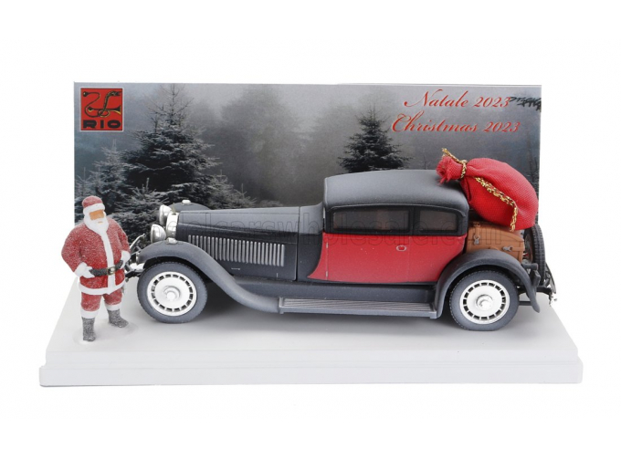 BUGATTI 41 Royale Weymann (1929) - Christmas Edition 2023 - Con Babbo Natale - With Santa Claus Figure, White Black Red