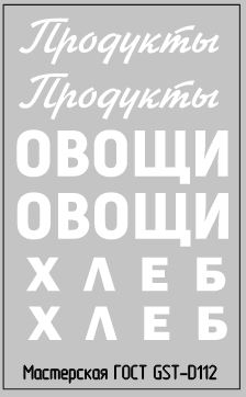 Набор декалей Надписи ПРОДУКТЫ вариант 4