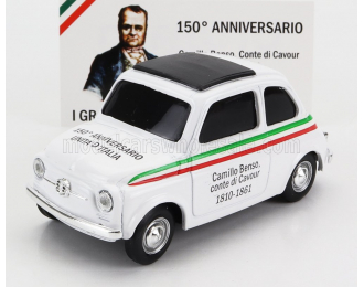 FIAT 500 Camillo Benso Conte Di Cavour 1810-1861 - I Grandi Artefici Dell'unita' D'italia, White