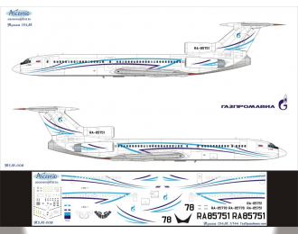 Декаль на самолет тушка-154М (ГазПромАва New)