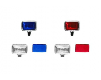 Комплект противотуманных фар PAL, 4шт - хром /красный / синий