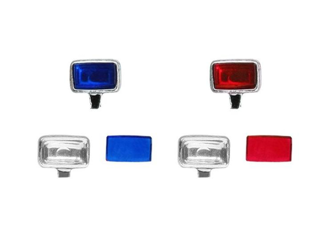 Комплект противотуманных фар PAL, 4шт - хром /красный / синий