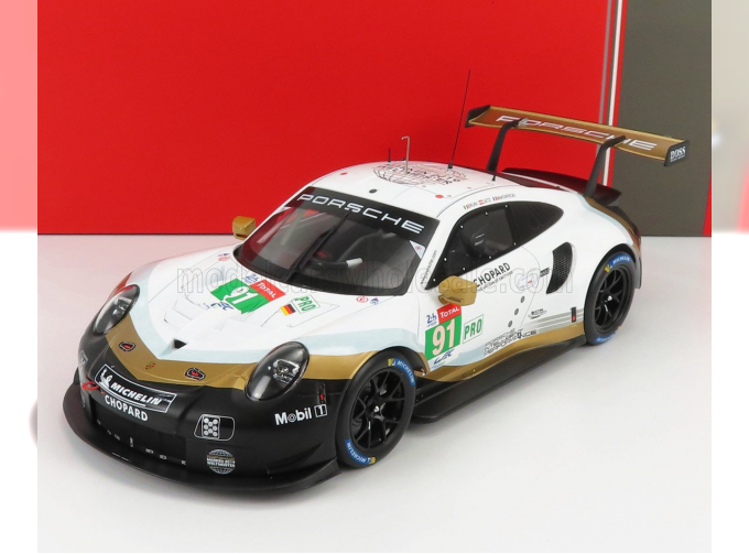 PORSCHE 911 991 Rsr 4.0l Flat-6 Porsche Gt Team N91 2nd Lmgte Pro Class 24h Le Mans (2019) P.Pilet - E.Bamber - N.Tandy, White Black Gold