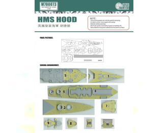 Маска окрасочная HMS Hood (For Trumpeter 05740)