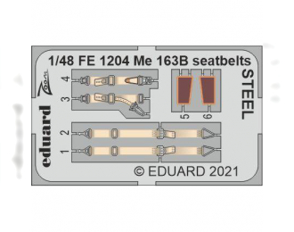 Фототравление для Me 163B seatbelts STEEL