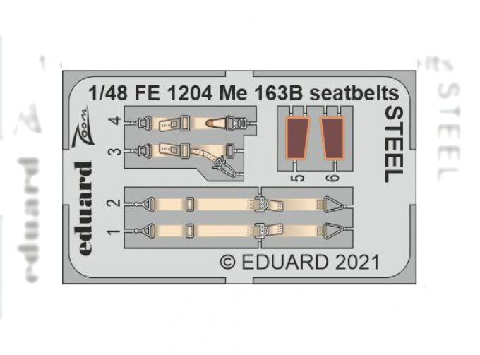 Фототравление для Me 163B seatbelts STEEL