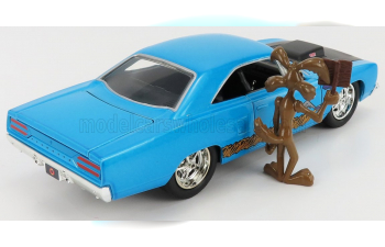 PLYMOUTH Road Runner Coupe 1970 With Wile E. Coyote Figure - Looney Tunes, Blue