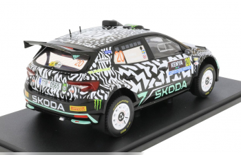 SKODA Fabia Rally2 Evo Team Tokspot Wrt №20 Rally Safari Kenya (2024) (snorkel) Oliver Solberg - Elliot Edmondson, Black White