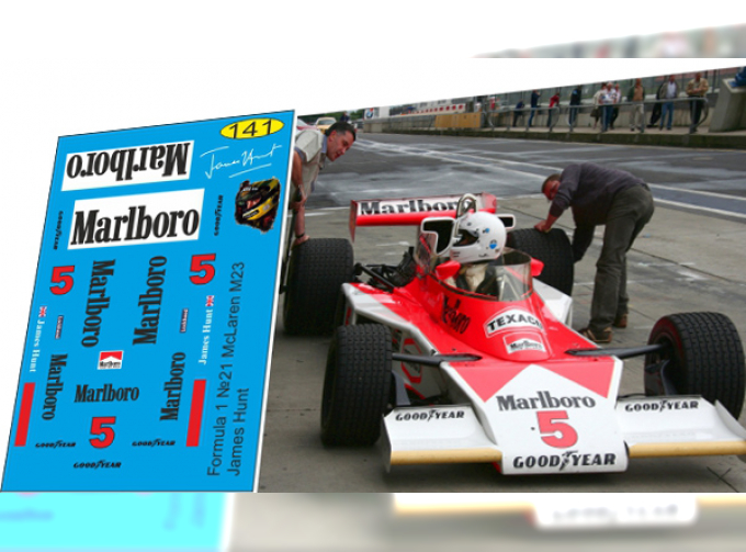 Набор декалей Formula 1 №21 McLaren M23 №5 James Hunt