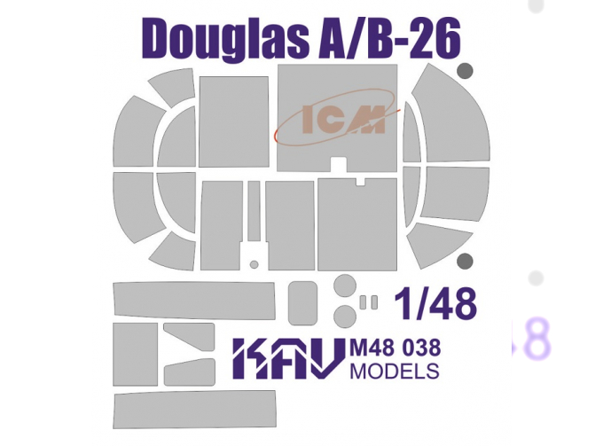 Маска окрасочная на Douglas A/B-26 (ICM)