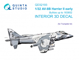 3D Декаль интерьера кабины AV-8B Harrier II ранний (Trumpeter)