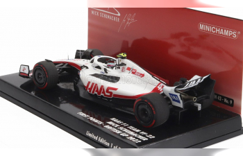 HAAS F1 Vf-22 Ferrari Team Haas №47 8th (first Points) Silverstone British Gp (2022) Mick Schumacher, White Black Red