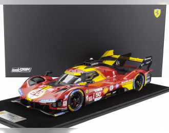 FERRARI 499p 3.0l Turbo V6 Team Ferrari Af Corse №50 Winner 24h Le Mans (2024) Antonio Fuoco - Miguel Molina - Nicklas Nielsen, Red Yellow Black