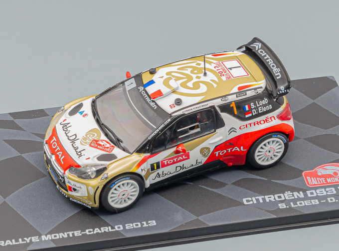 CITROEN Ds3 Wrc Total Abu Dhabi N 1 Winner Rally Montecarlo 2013 S.loeb - D.elena, Red Gold White