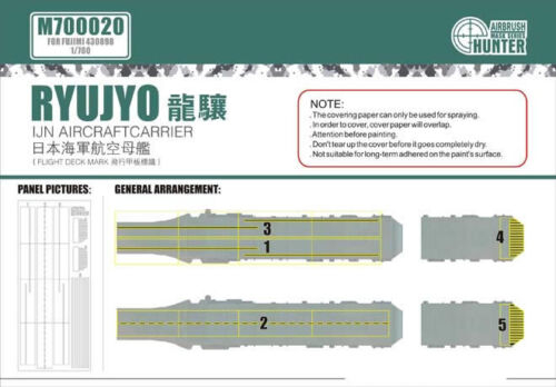 Маска окрасочная IJN AIRCRAFT CARRIER RYUJYO