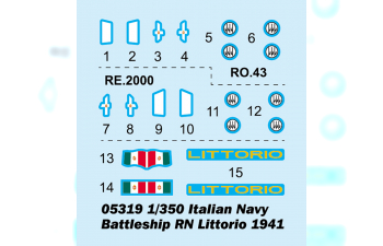 Сборная модель Корабль Italian Navy Battleship RN Littorio 1941