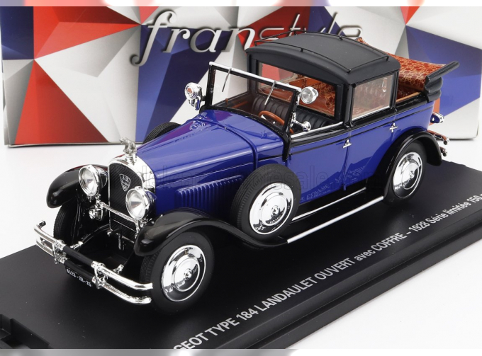 PEUGEOT Type 184 Landaulet Semiconvertible Open (1928), Blue Black