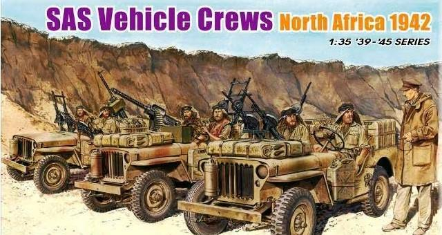 Сборная модель Фигурки SAS экипажи транспортных средств Северная Африка 1942 / SAS VEHICLE CREWS NORTH AFRICA 1942