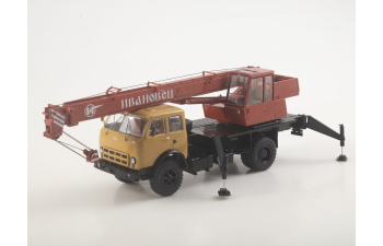 Автокран КС-3577 (500А), бежевый / красный