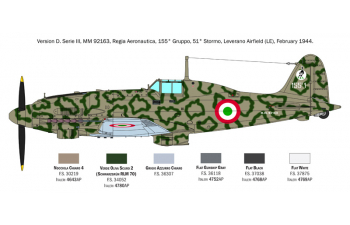 Сборная модель MACCHI Mc205 Veltro Airplane Military 1942