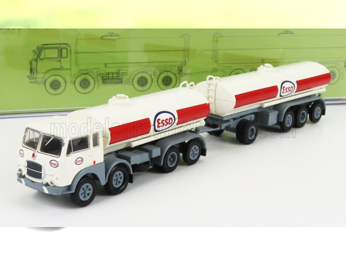 FIAT 690 Millepiedi Tanker Truck Esso 1960, White Red