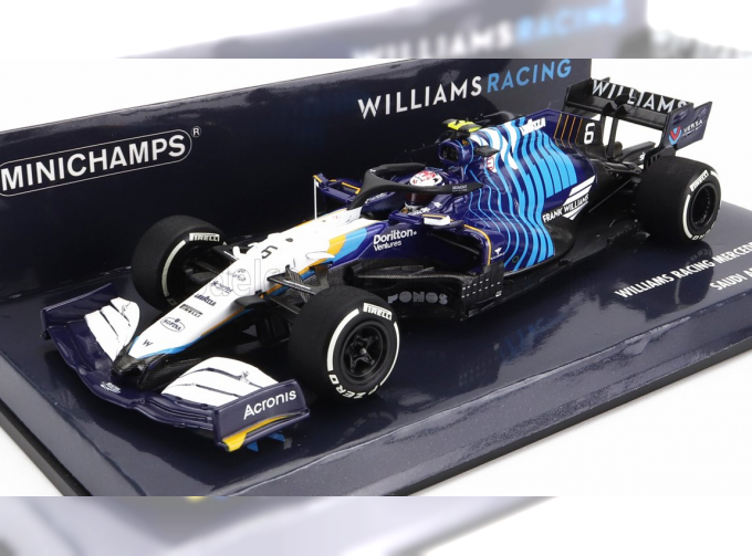 WILLIAMS F1 Fw43b Mercedes M12 Eq Power+ Team Williams Racing №6 Saudi Arabia Gp (2021) Nicholas Latifi, White Light Blue