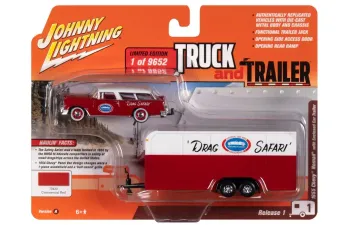 CHEVROLET Nomad with Enclosed Trailer (Race Safety) (1955), Red & White