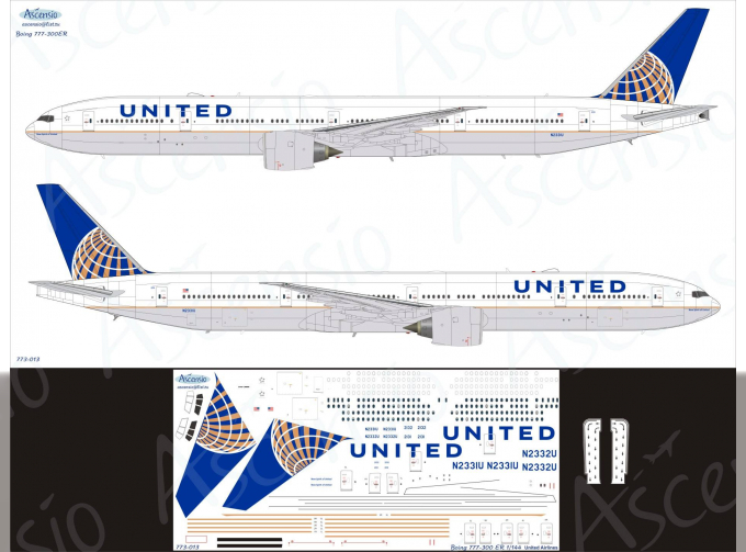 Декаль на самолёт 777-300ER (United)