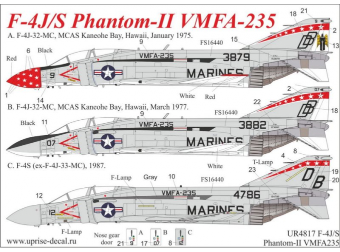 Декаль для F-4J/S Phantom-II VMFA-235